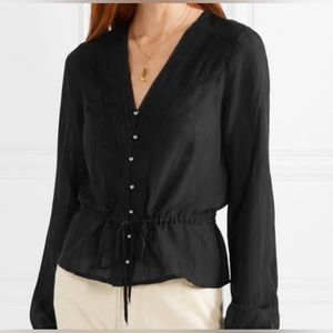 NWT Veronica Beard Phoebe Silk-blend Voile Blouse Size 4